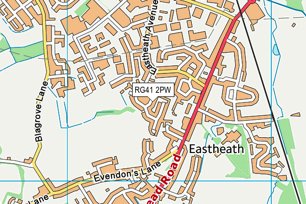 RG41 2PW map - OS VectorMap District (Ordnance Survey)