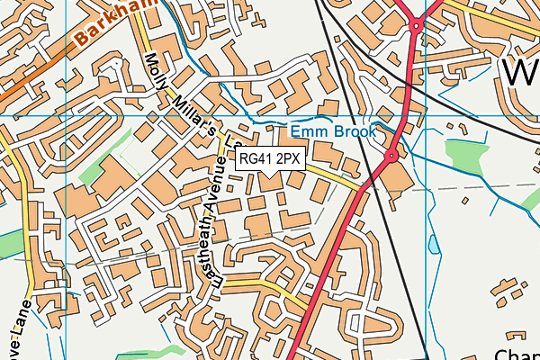 RG41 2PX map - OS VectorMap District (Ordnance Survey)