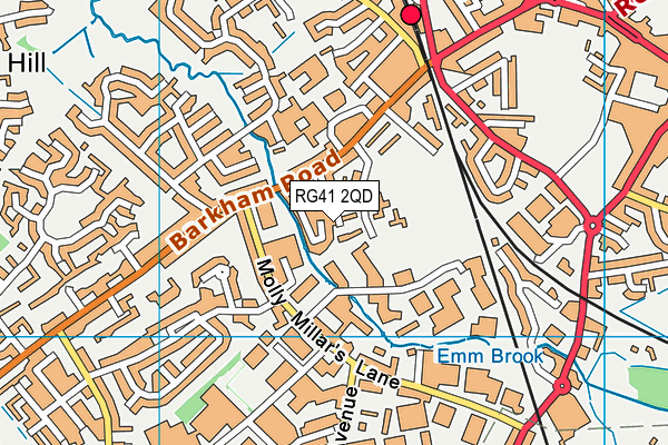 RG41 2QD map - OS VectorMap District (Ordnance Survey)