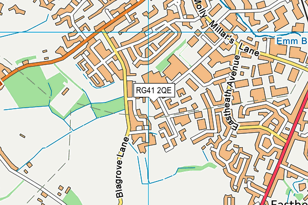 RG41 2QE map - OS VectorMap District (Ordnance Survey)