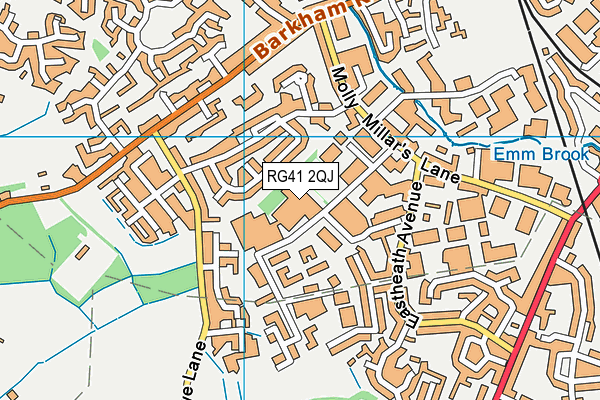 RG41 2QJ map - OS VectorMap District (Ordnance Survey)