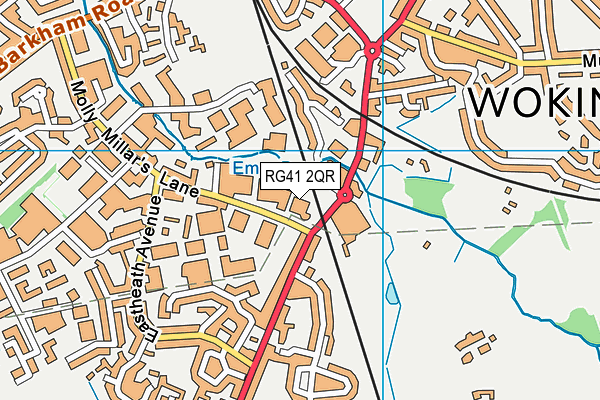 RG41 2QR map - OS VectorMap District (Ordnance Survey)