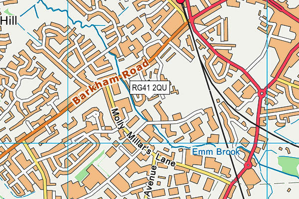 RG41 2QU map - OS VectorMap District (Ordnance Survey)