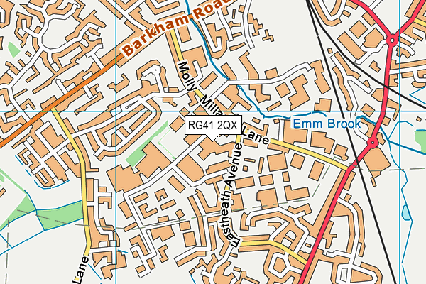 RG41 2QX map - OS VectorMap District (Ordnance Survey)