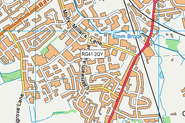 RG41 2QY map - OS VectorMap District (Ordnance Survey)