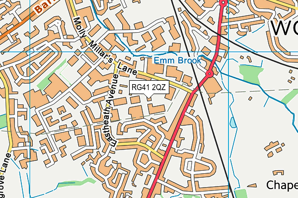 RG41 2QZ map - OS VectorMap District (Ordnance Survey)