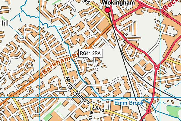 RG41 2RA map - OS VectorMap District (Ordnance Survey)