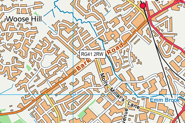 RG41 2RW map - OS VectorMap District (Ordnance Survey)