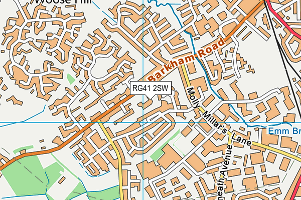 RG41 2SW map - OS VectorMap District (Ordnance Survey)