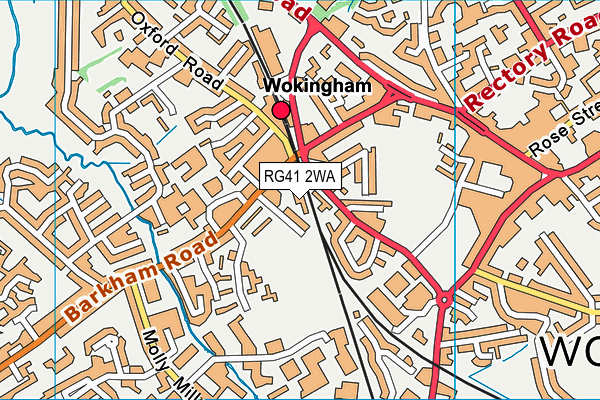 RG41 2WA map - OS VectorMap District (Ordnance Survey)