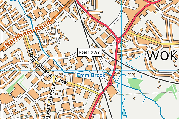 RG41 2WY map - OS VectorMap District (Ordnance Survey)