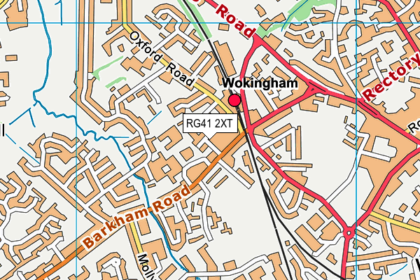 RG41 2XT map - OS VectorMap District (Ordnance Survey)