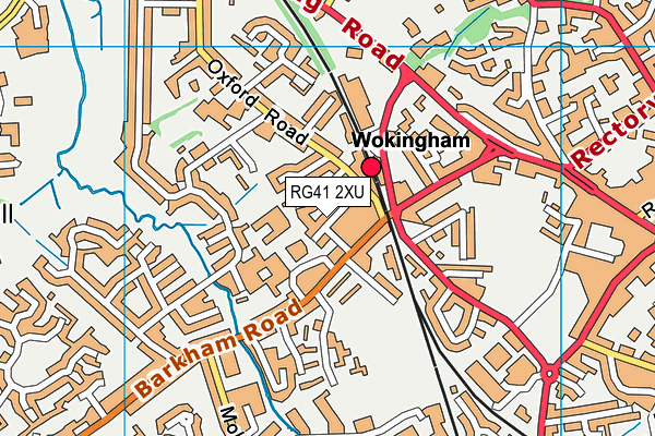 RG41 2XU map - OS VectorMap District (Ordnance Survey)