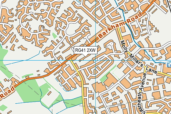 RG41 2XW map - OS VectorMap District (Ordnance Survey)