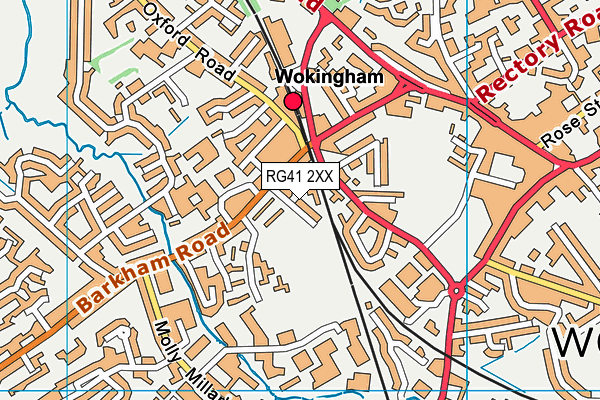 RG41 2XX map - OS VectorMap District (Ordnance Survey)
