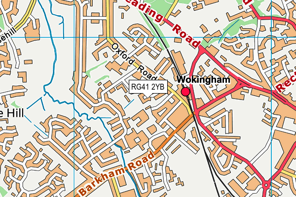 RG41 2YB map - OS VectorMap District (Ordnance Survey)