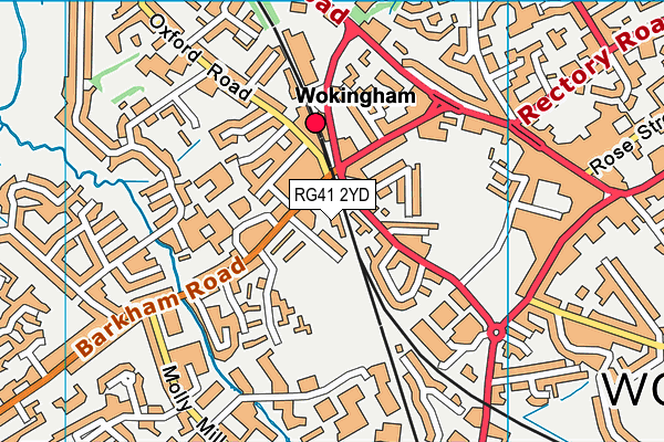 RG41 2YD map - OS VectorMap District (Ordnance Survey)