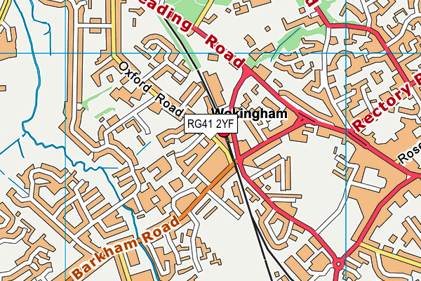 RG41 2YF map - OS VectorMap District (Ordnance Survey)