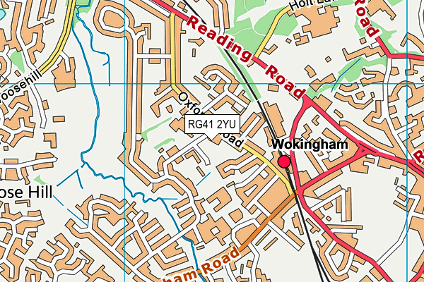 RG41 2YU map - OS VectorMap District (Ordnance Survey)