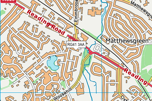 RG41 3AA map - OS VectorMap District (Ordnance Survey)