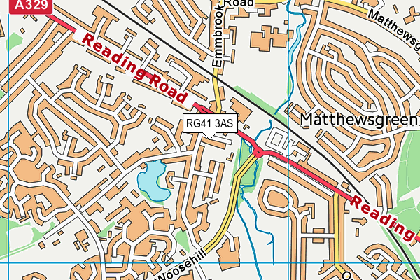 RG41 3AS map - OS VectorMap District (Ordnance Survey)