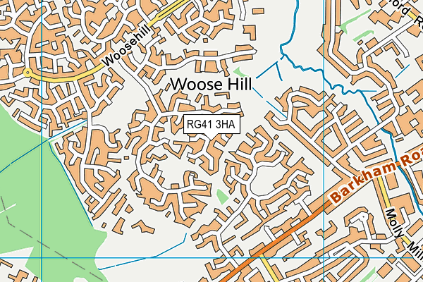 RG41 3HA map - OS VectorMap District (Ordnance Survey)