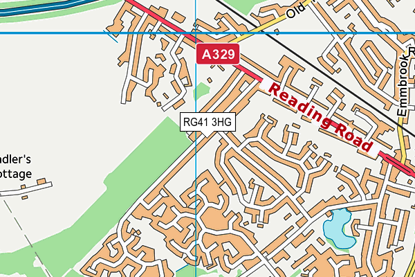 RG41 3HG map - OS VectorMap District (Ordnance Survey)