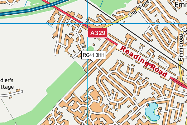 RG41 3HH map - OS VectorMap District (Ordnance Survey)