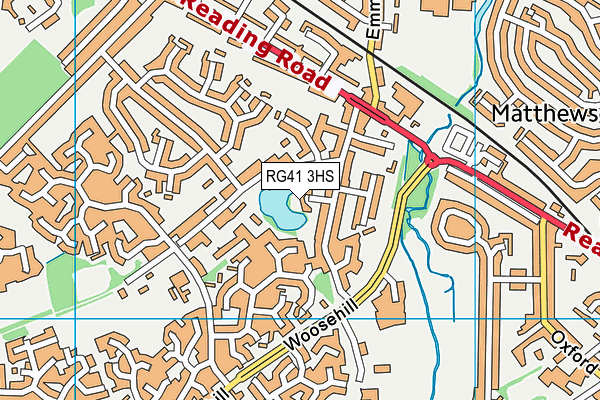 RG41 3HS map - OS VectorMap District (Ordnance Survey)