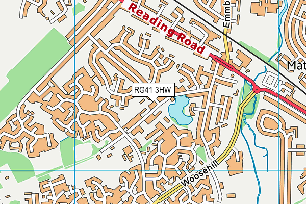 RG41 3HW map - OS VectorMap District (Ordnance Survey)