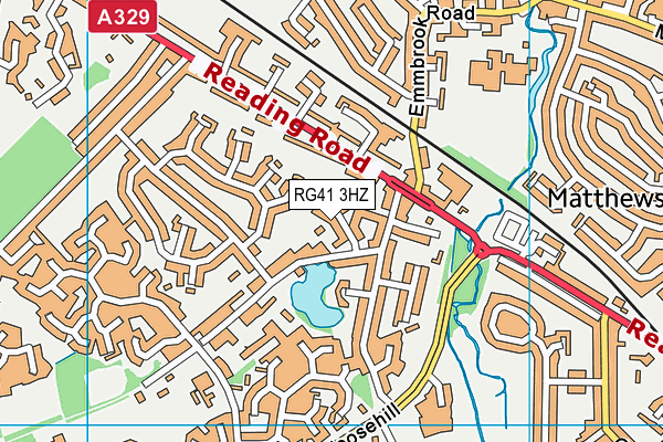 RG41 3HZ map - OS VectorMap District (Ordnance Survey)