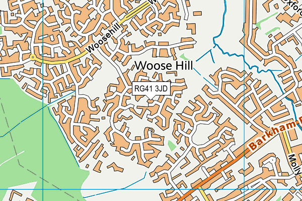 RG41 3JD map - OS VectorMap District (Ordnance Survey)