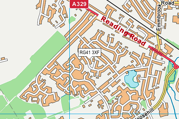 RG41 3XF map - OS VectorMap District (Ordnance Survey)