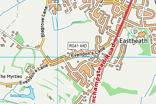 RG41 4AD map - OS VectorMap District (Ordnance Survey)