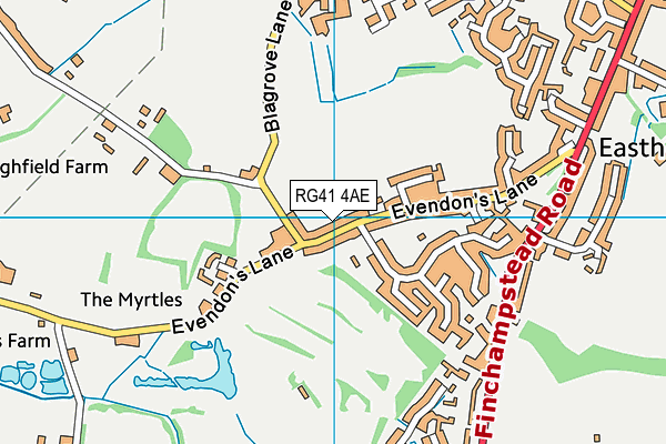 RG41 4AE map - OS VectorMap District (Ordnance Survey)