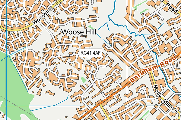 RG41 4AF map - OS VectorMap District (Ordnance Survey)