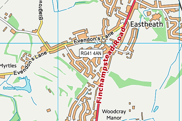 RG41 4AN map - OS VectorMap District (Ordnance Survey)