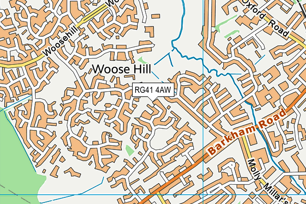 RG41 4AW map - OS VectorMap District (Ordnance Survey)