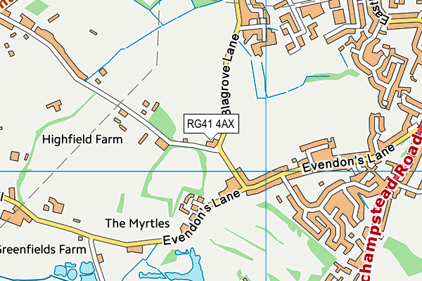 RG41 4AX map - OS VectorMap District (Ordnance Survey)