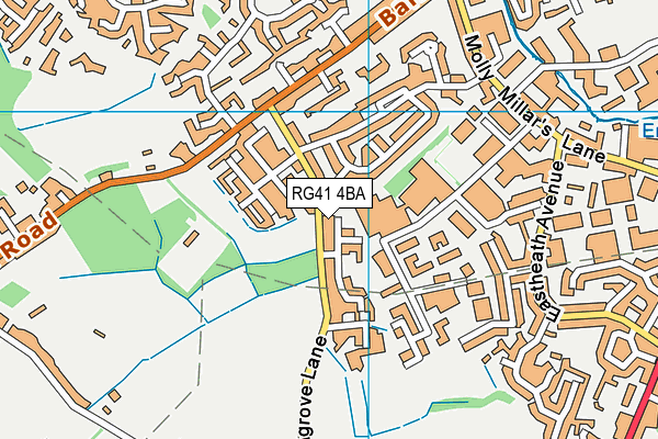 RG41 4BA map - OS VectorMap District (Ordnance Survey)