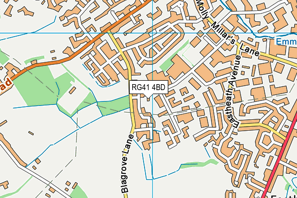 RG41 4BD map - OS VectorMap District (Ordnance Survey)