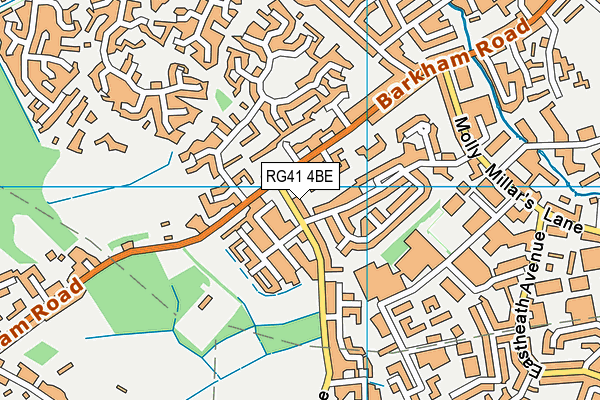 RG41 4BE map - OS VectorMap District (Ordnance Survey)