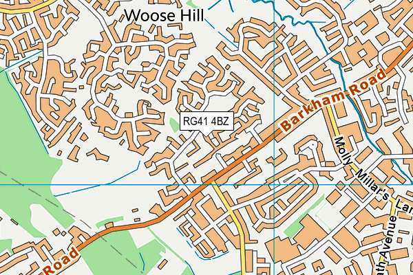 RG41 4BZ map - OS VectorMap District (Ordnance Survey)