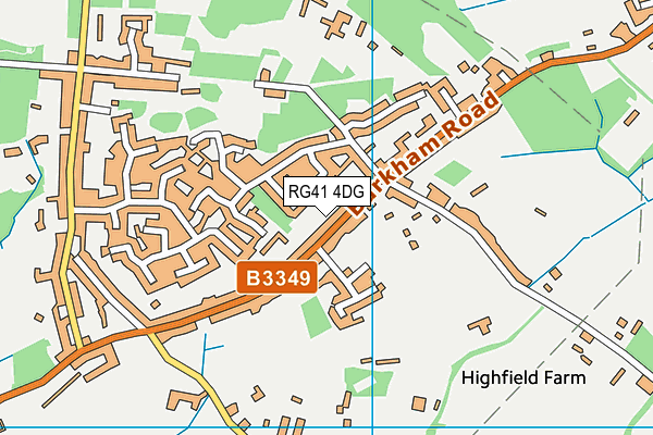 RG41 4DG map - OS VectorMap District (Ordnance Survey)