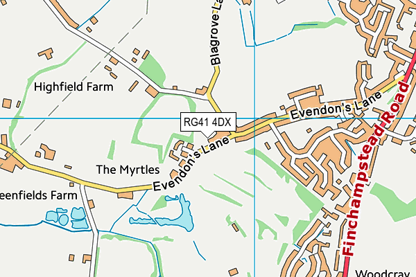 RG41 4DX map - OS VectorMap District (Ordnance Survey)