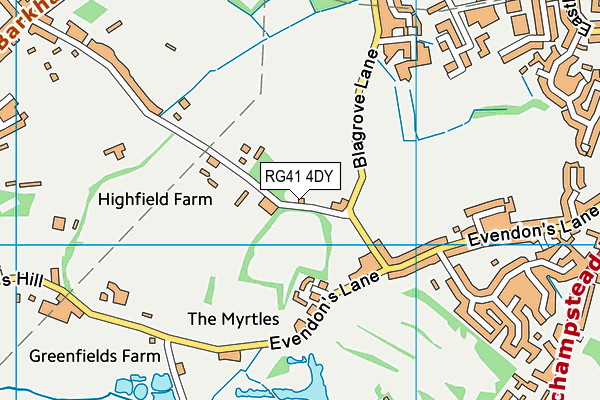 RG41 4DY map - OS VectorMap District (Ordnance Survey)