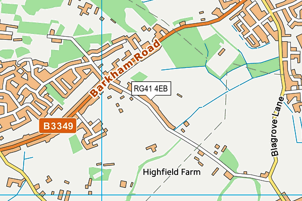 RG41 4EB map - OS VectorMap District (Ordnance Survey)