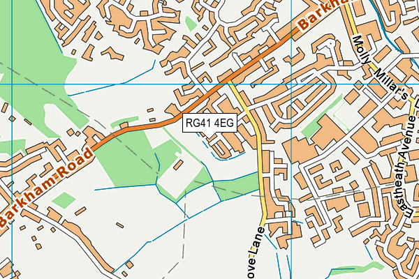 RG41 4EG map - OS VectorMap District (Ordnance Survey)