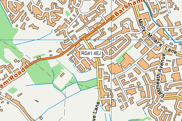 RG41 4EJ map - OS VectorMap District (Ordnance Survey)