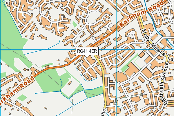 RG41 4ER map - OS VectorMap District (Ordnance Survey)